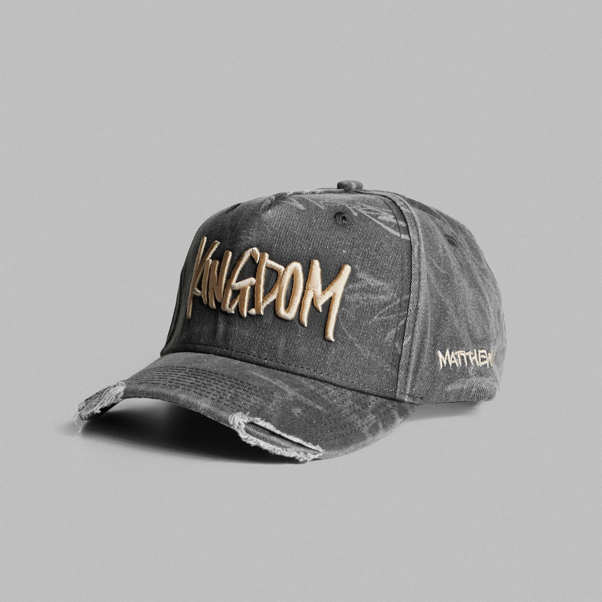 Kingdom Distressed Cap - Black Grey