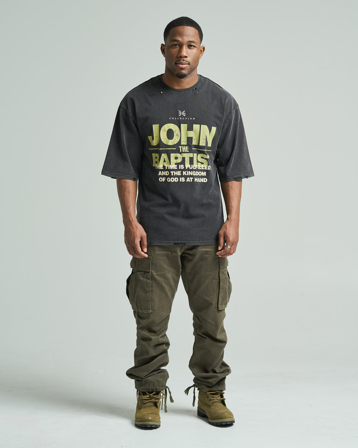 John The Baptist Oversized Tee - Black