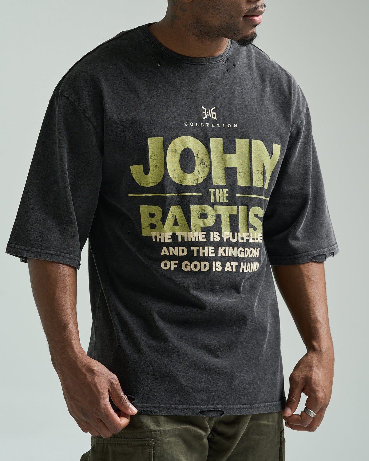 John The Baptist Oversized Tee - Black