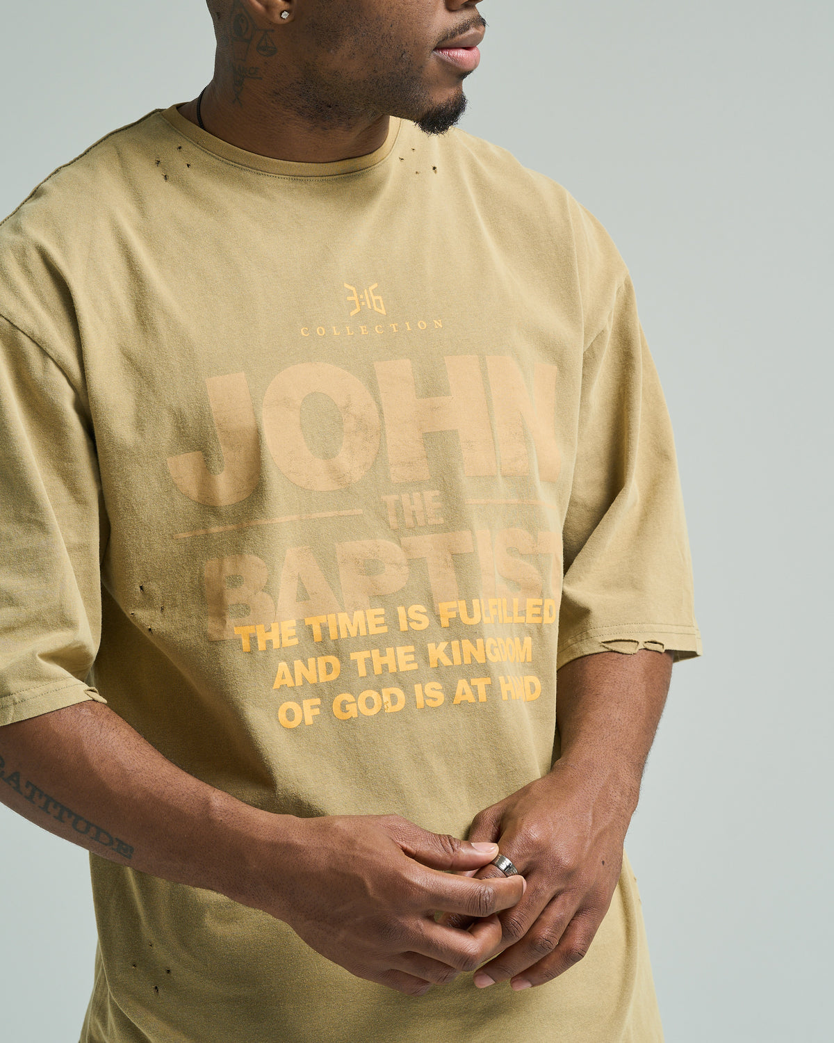 John The Baptist Oversized Tee - Olive