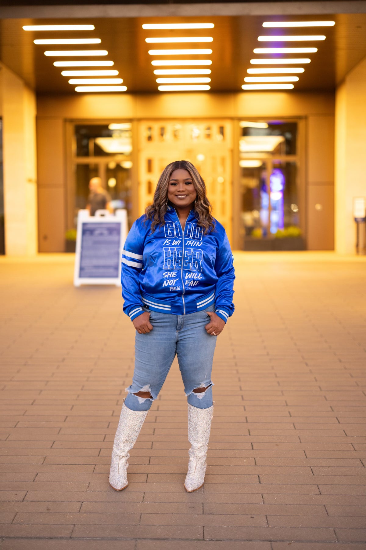 WITHIN HER - WOMEN&#39;S BOMBER JACKET - ROYAL BLUE (Limited Edition)