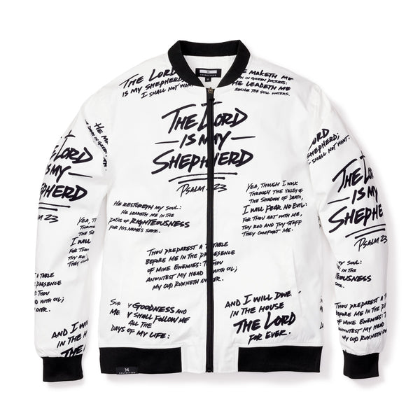 Psalm 23 Bomber Jacket - White (Limited Edition) - 316collection