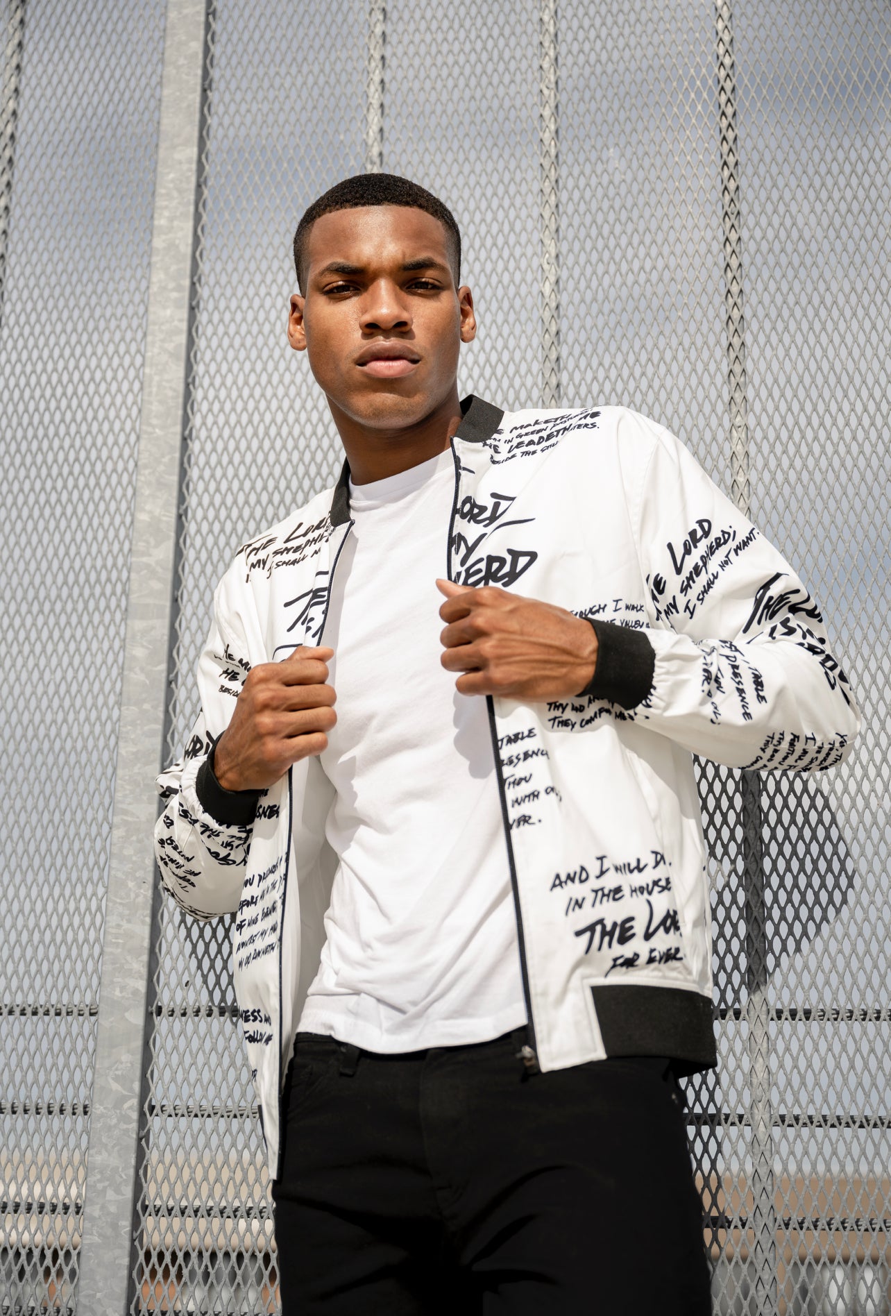 Psalm 23 Premium Bomber Jacket - White (Limited Edition) - 316collection
